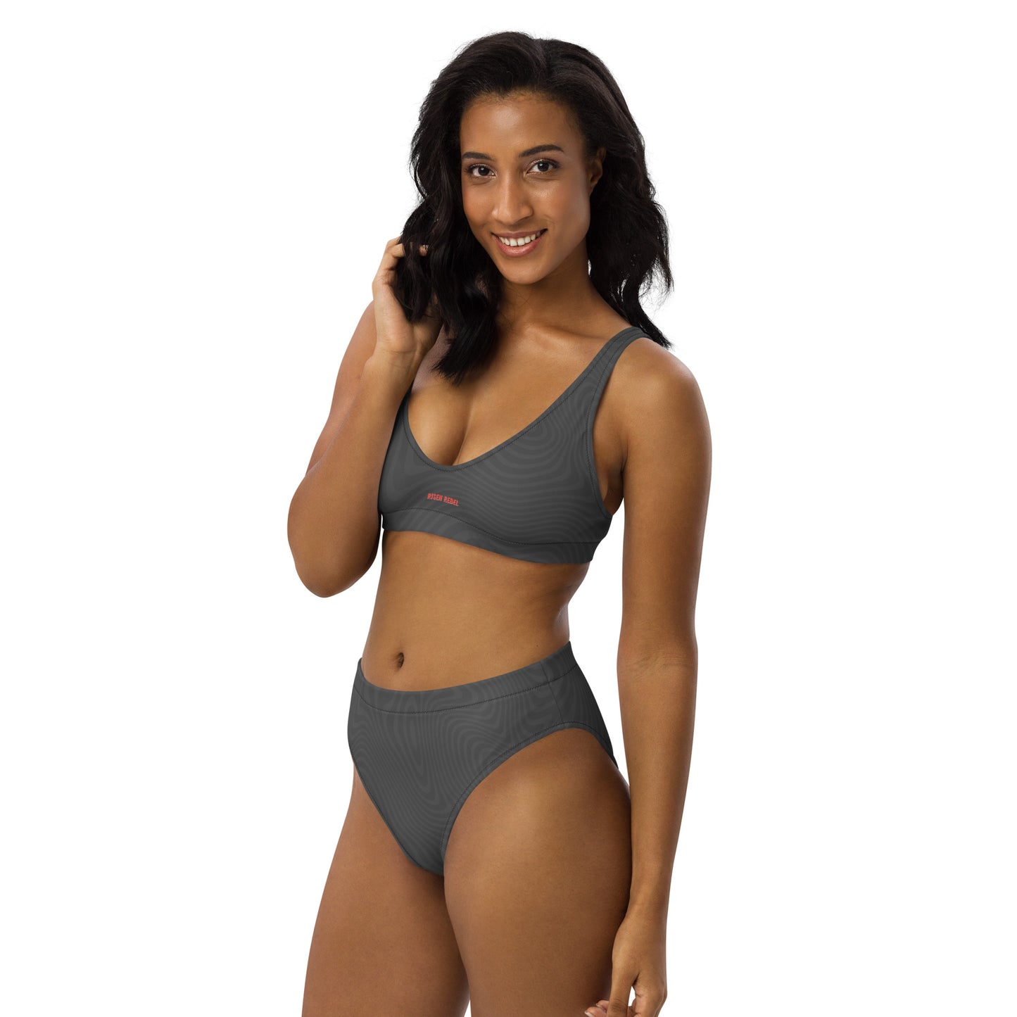 Risen Rebel Recycled High-Waisted Bikini- Licorice Swirl