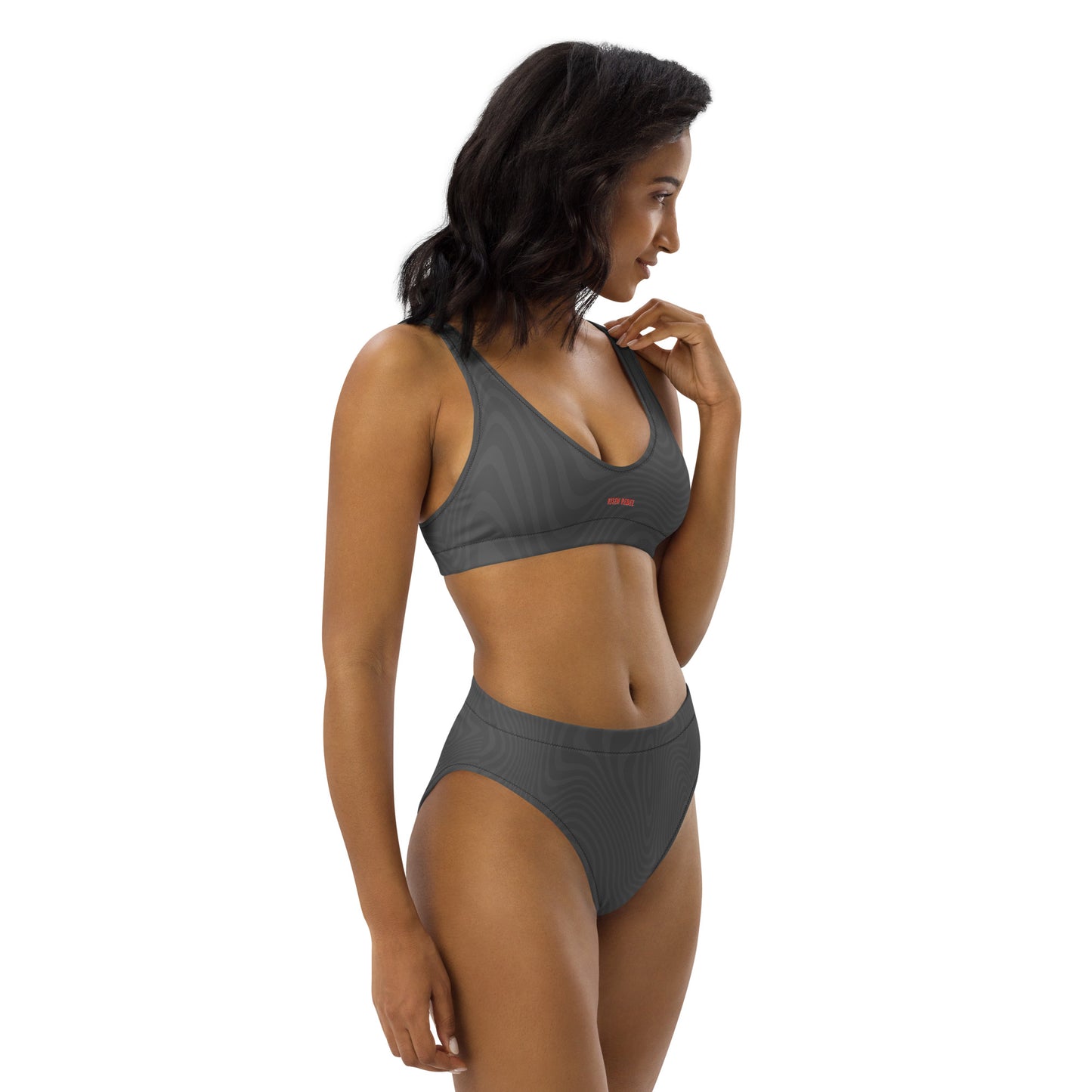 Risen Rebel Recycled High-Waisted Bikini- Licorice Swirl