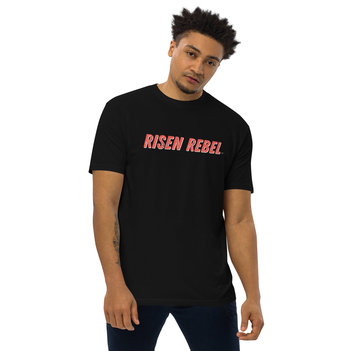 Risen Rebel Classic Logo Tee- Red/Whi