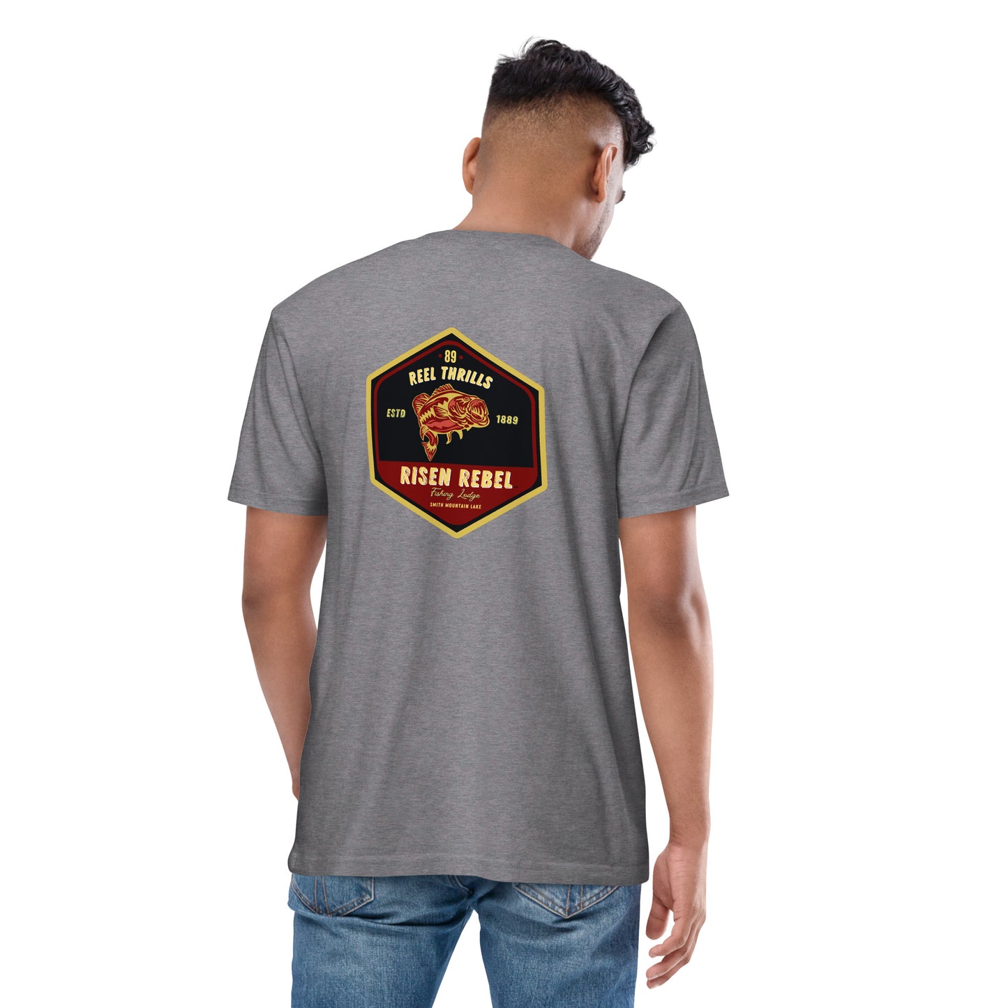 Risen Rebel Fishing Lodge Tee- Burgundy Bass