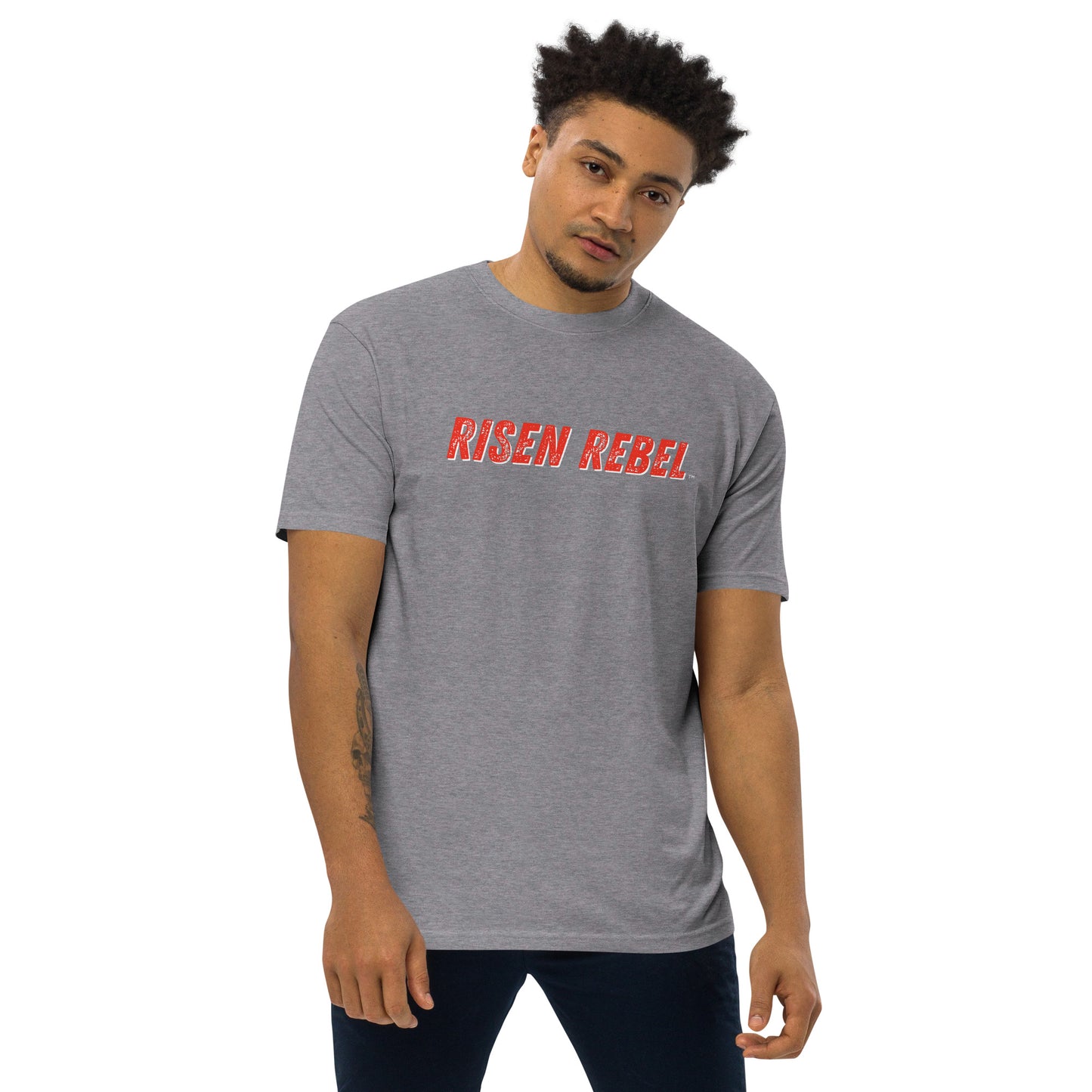 Risen Rebel Classic Logo Tee- Red/Whi