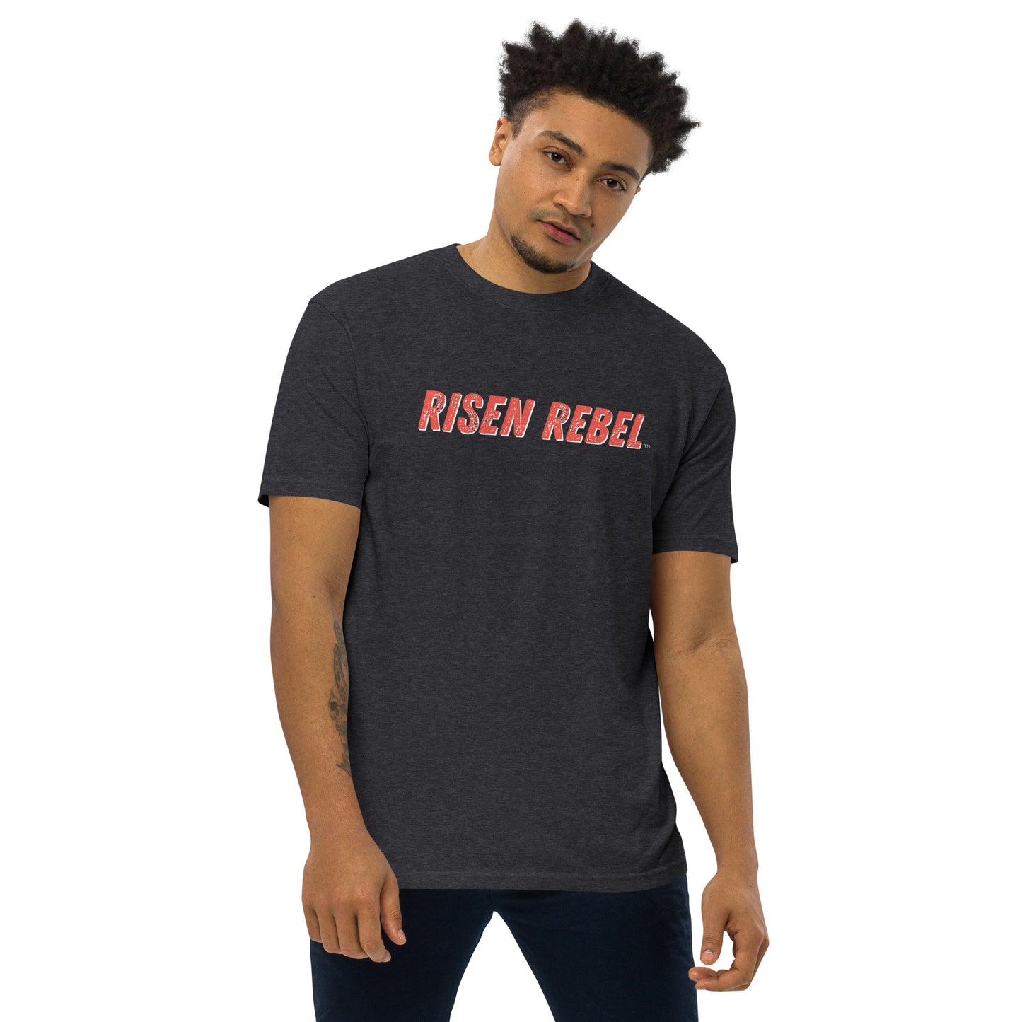 Risen Rebel Classic Logo Tee- Red/Whi