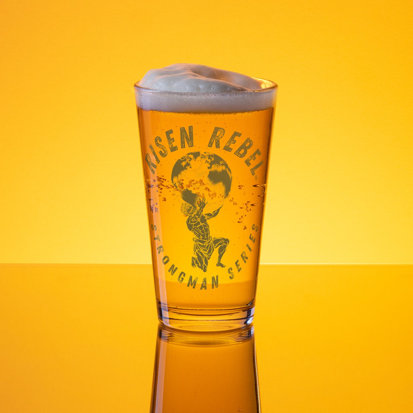 Risen Rebel "Strongman Series" Shaker Pint Glass