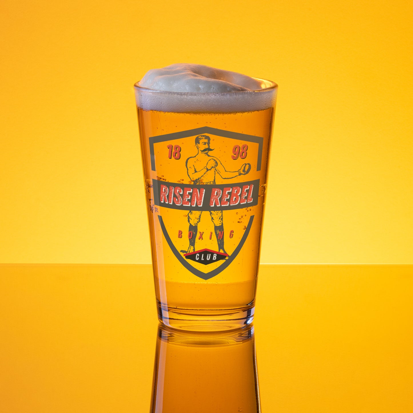 Risen Rebel Boxing Club Shaker Pint Glass