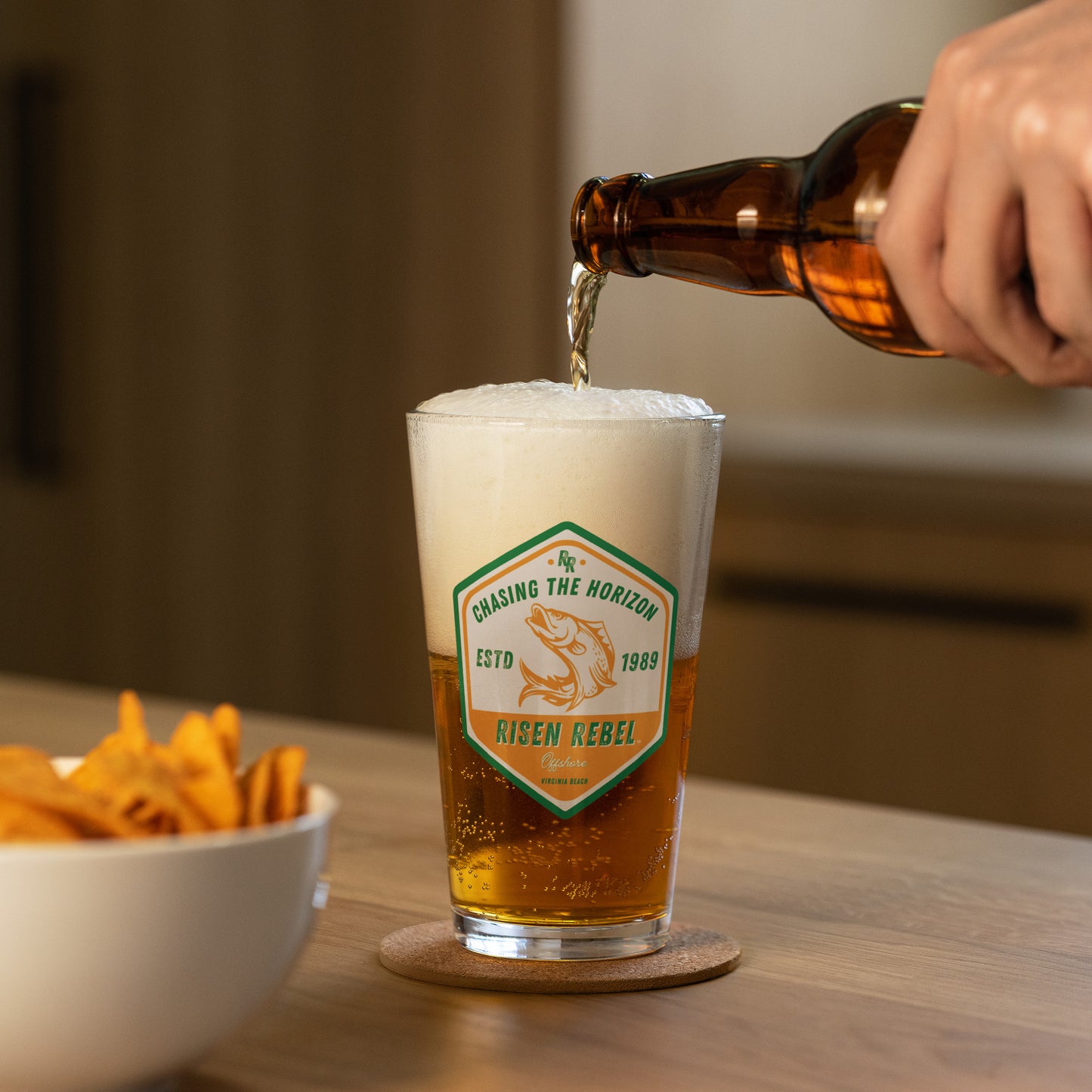 Risen Rebel Offshore Shaker Pint Glass- (2 in a set of 5)
