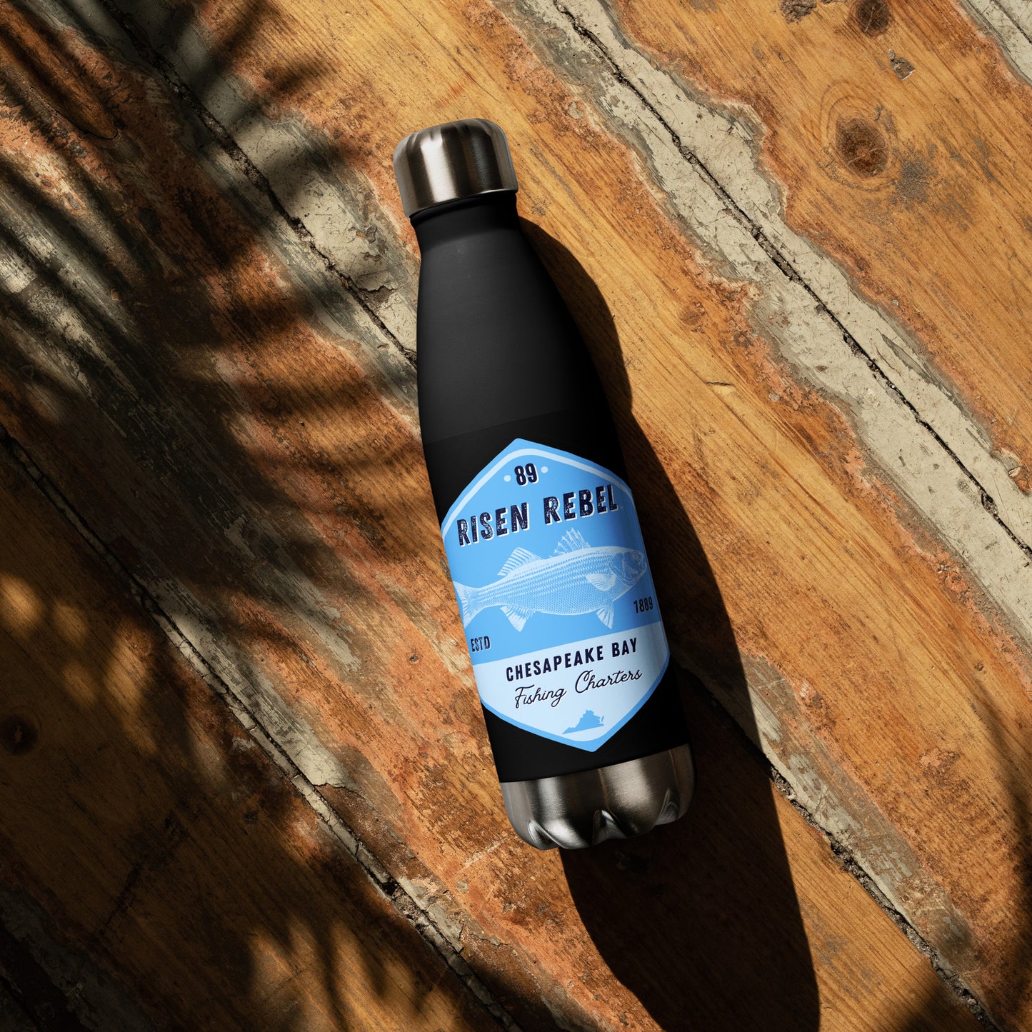 Risen Rebel Fishing Charters Stainless Steel Water Bottle