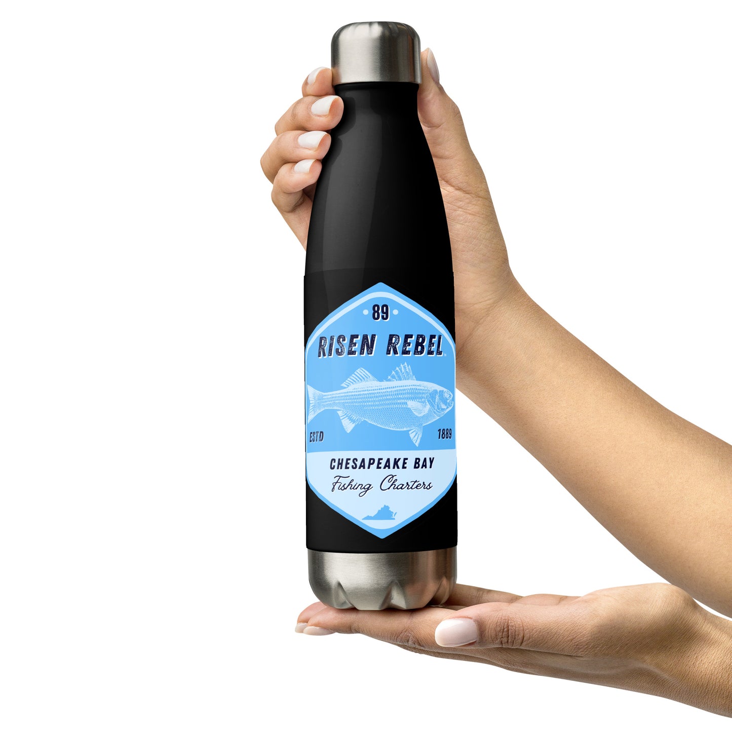 Risen Rebel Fishing Charters Stainless Steel Water Bottle