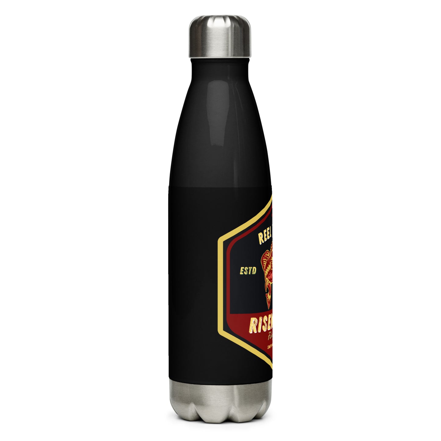 Rise Rebel fishing Lodge Stainless Steel Water Bottle- Bass Burg/Bla
