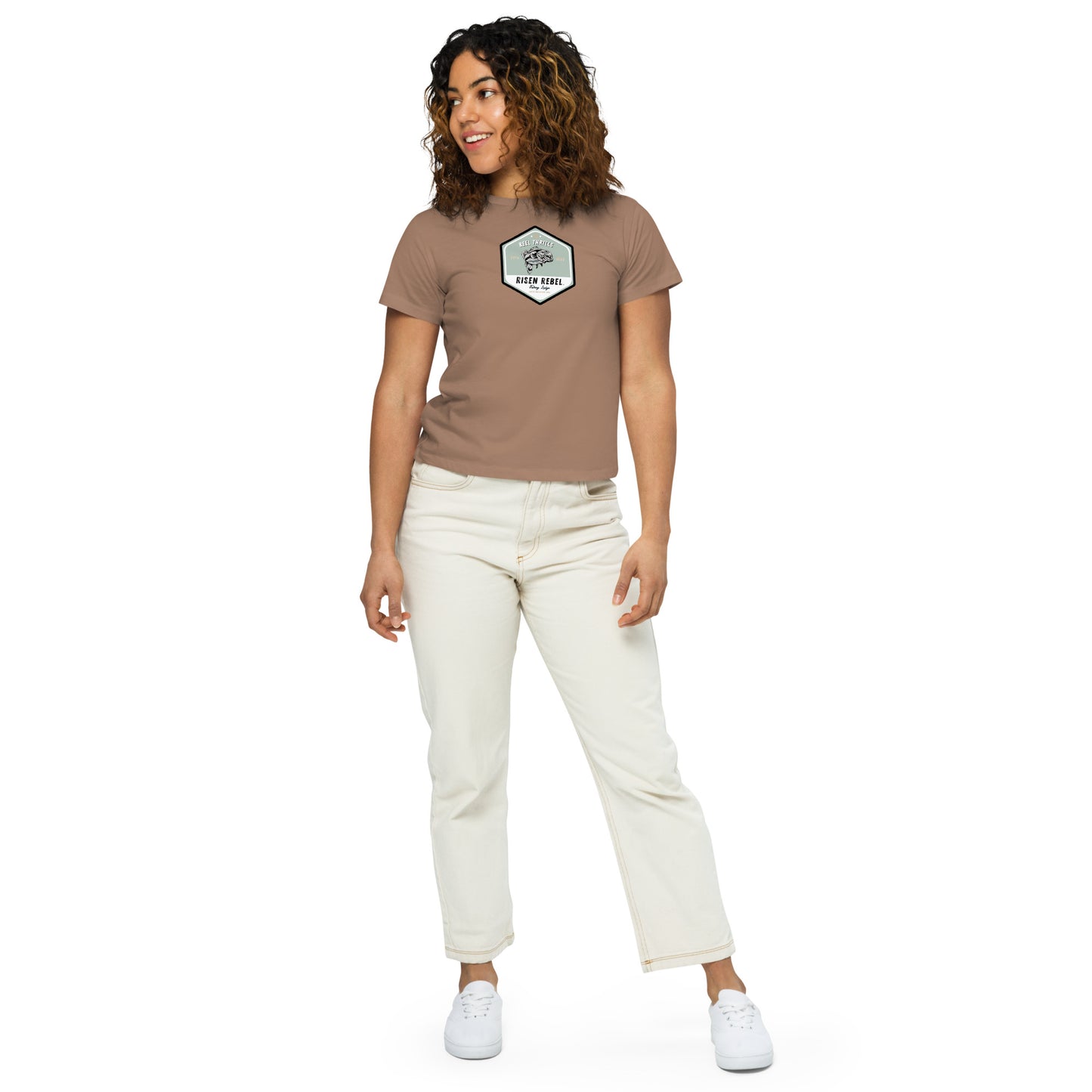 Risen Rebel Fishing Lodge Women’s High-Waisted T-shirt