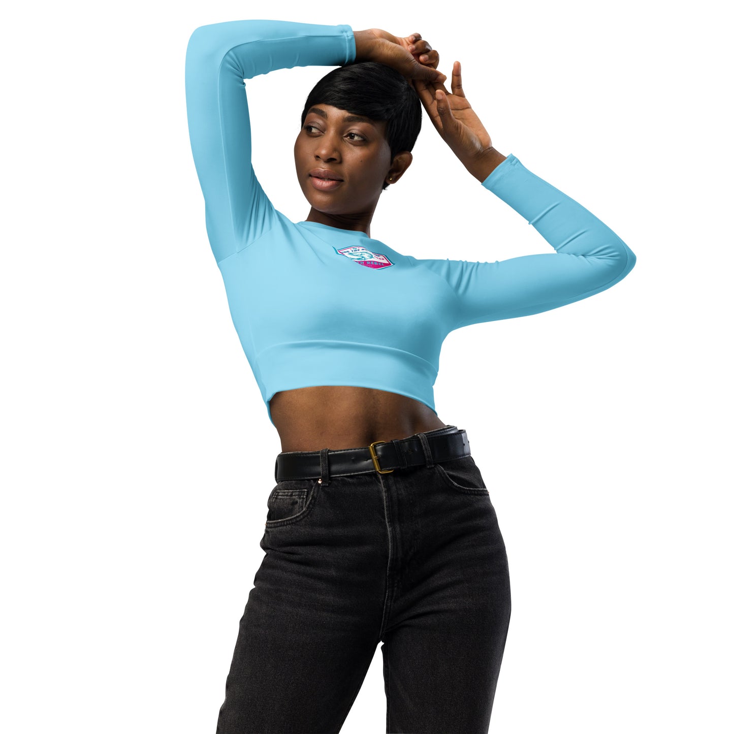 Risen Rebel Offshore Recycled long-sleeve crop top- Teal Blue
