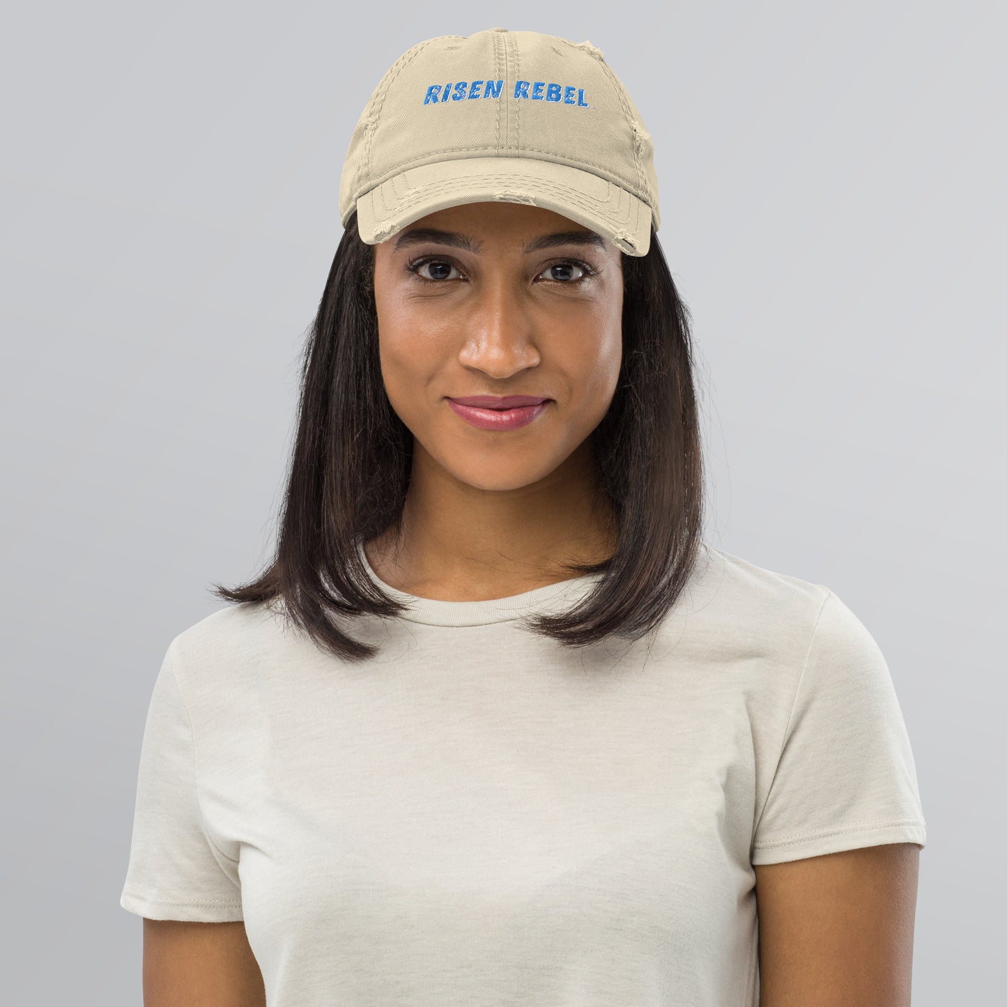 Risen Rebel Distressed Mom Hat