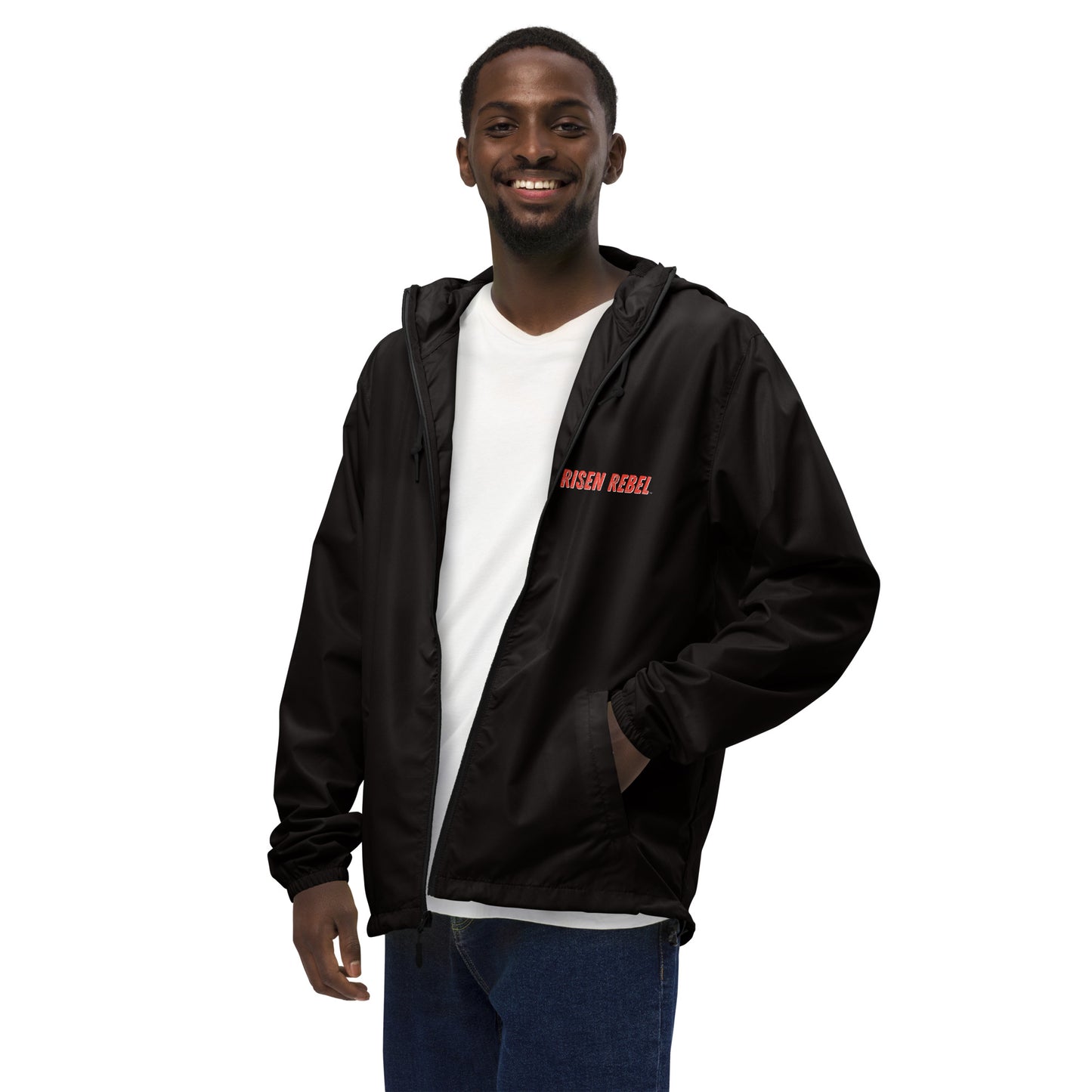 Risen Rebel Demon Killer Lightweight Zip Up Windbreaker- Black
