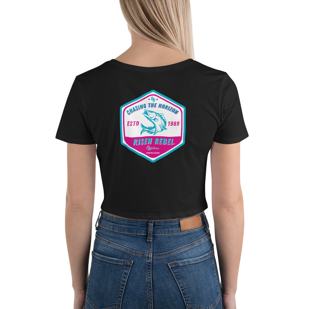 Risen Rebel Offshore Ladies Crop Top- Black