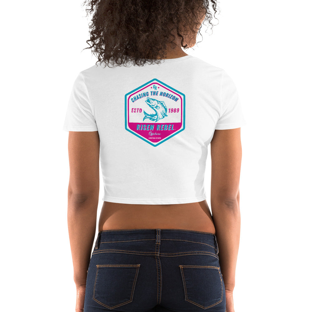 Risen Rebel Offshore Ladies Crop Top- White