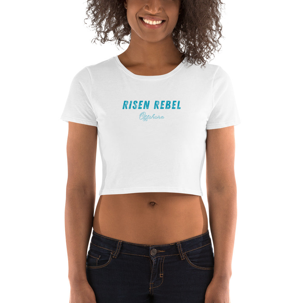 Risen Rebel Offshore Ladies Crop Top- White