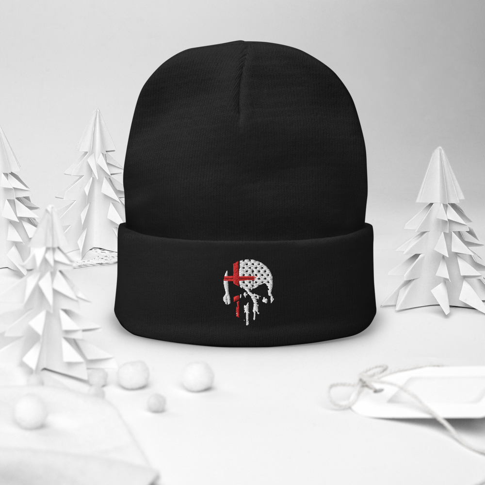 Rebel Skull Embroidered Beanie