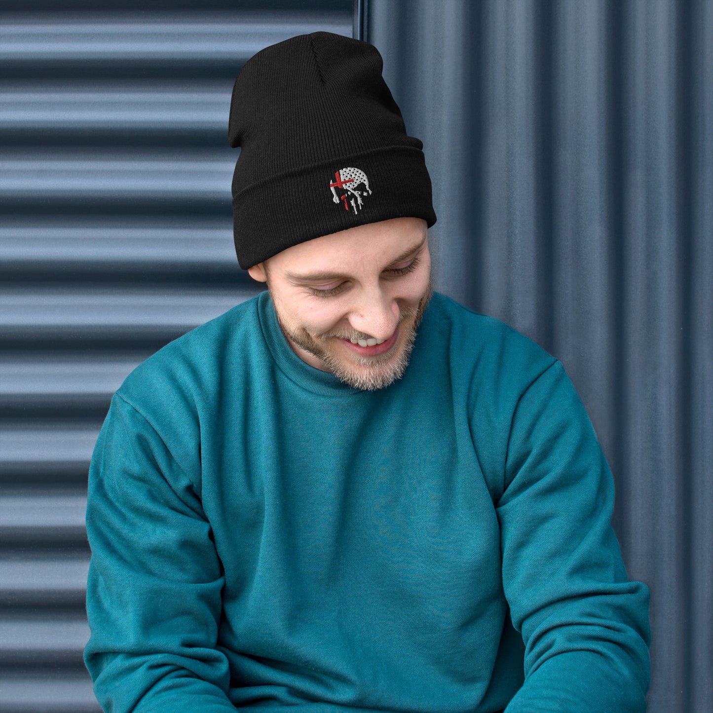 Rebel Skull Embroidered Beanie