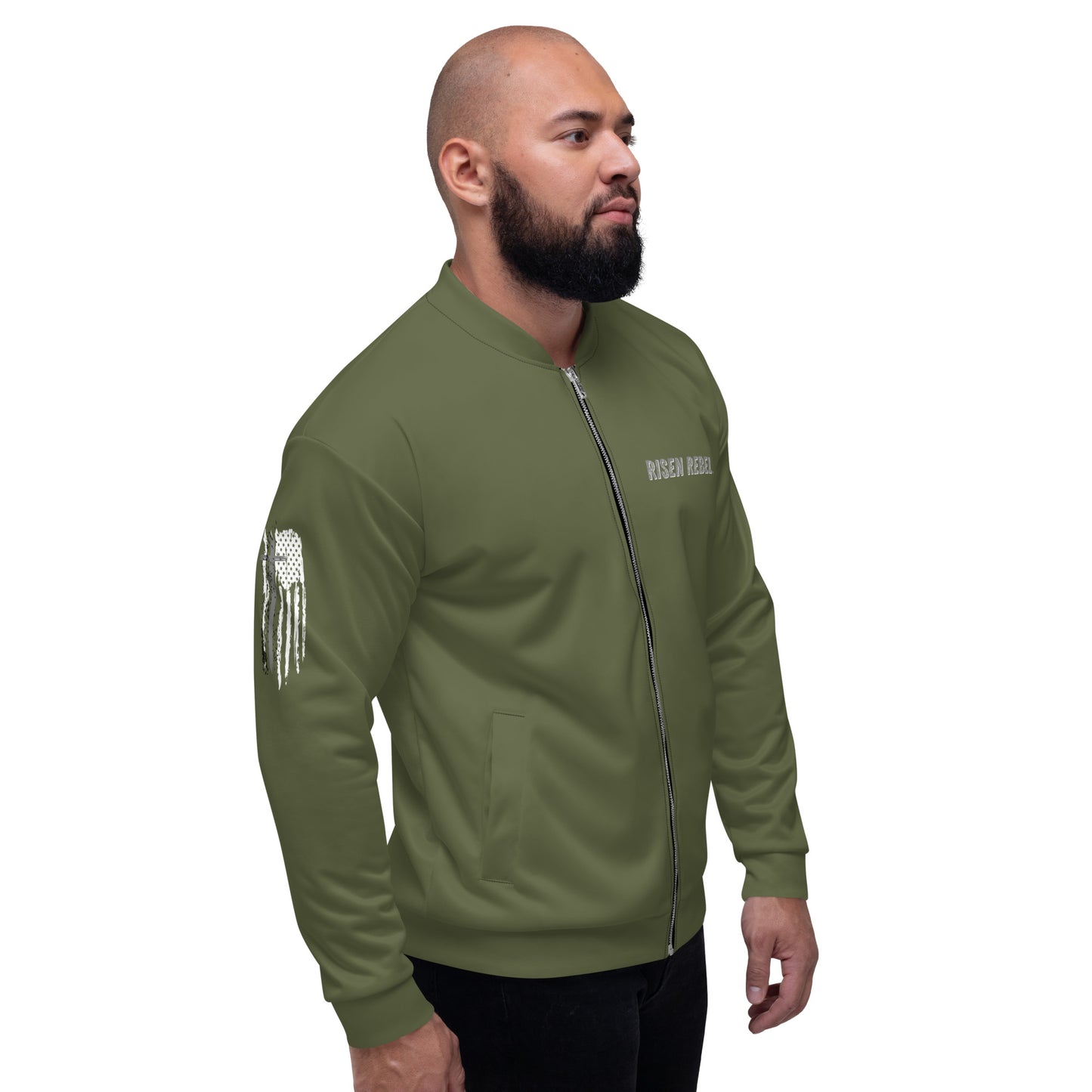 Risen Rebel Demon Killer Bomber Jacket- Military Green