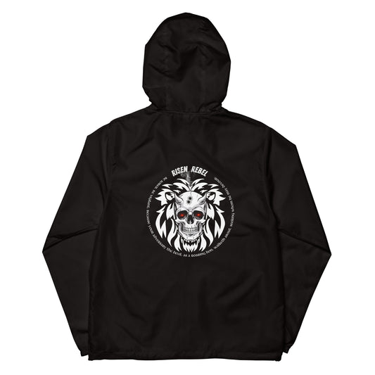 Risen Rebel Demon Killer Lightweight Zip Up Windbreaker- Black