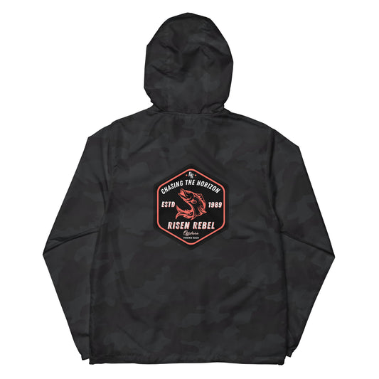Risen Rebel Offshore Lightweight Zip Up Windbreaker- Black Camo